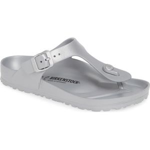 Birkenstock’s Gizeh Flip Flop in Silver